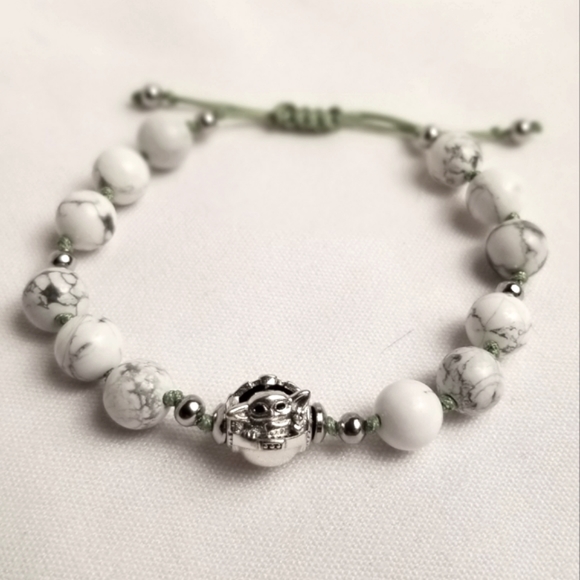 Grogu Howlite Bracelet, OS Adjustable - Picture 2 of 3